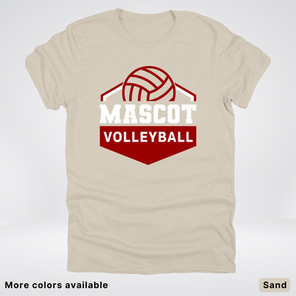 Custom Mascot - Maroon - Volleyball Design 69 - T-Shirt