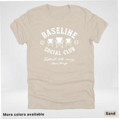Baseline Social Club Softball – White Design – T-Shirt