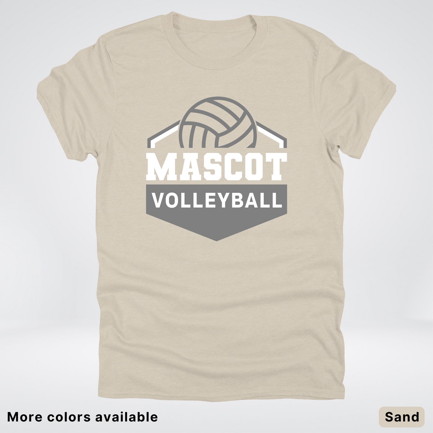 Custom Mascot - Gray - Volleyball Design 61 - T-Shirt