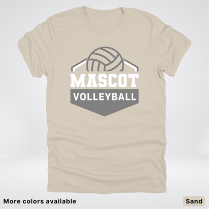 Custom Mascot - Gray - Volleyball Design 61 - T-Shirt