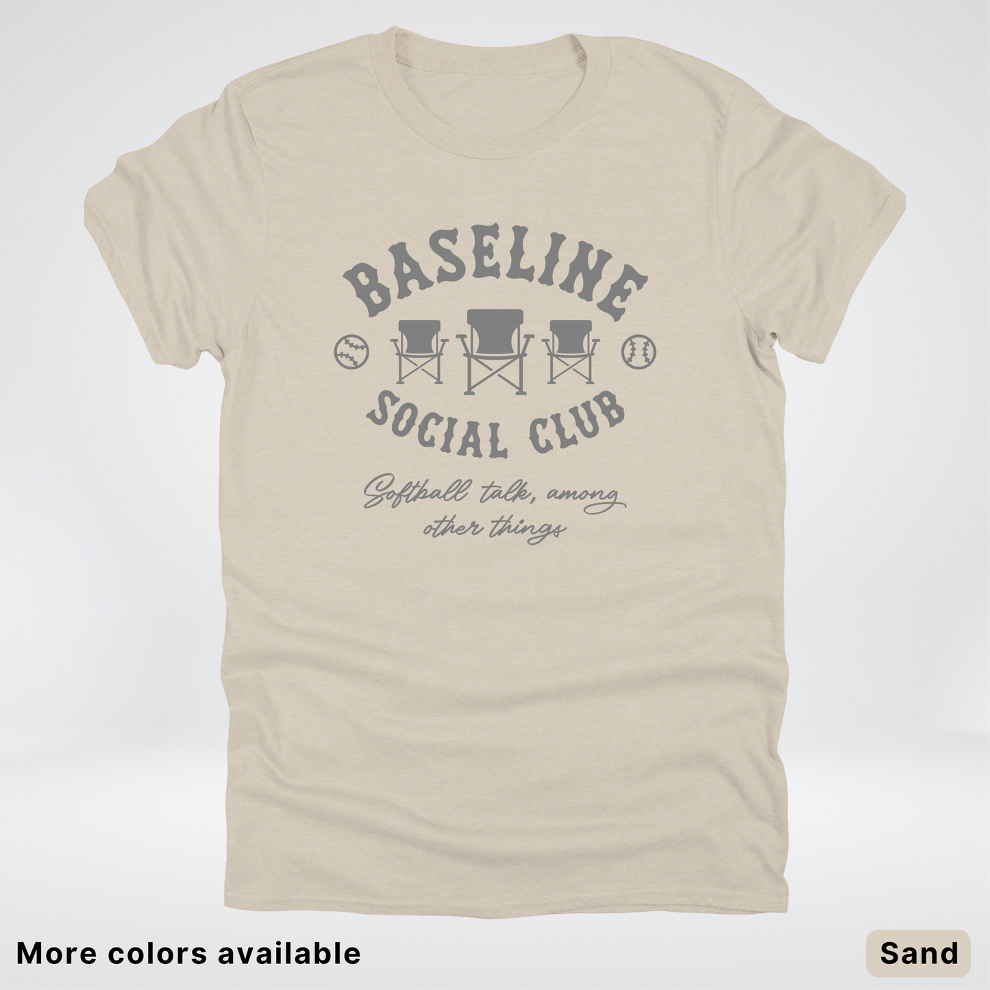 Baseline Social Club Softball – Gray Design - T-Shirt