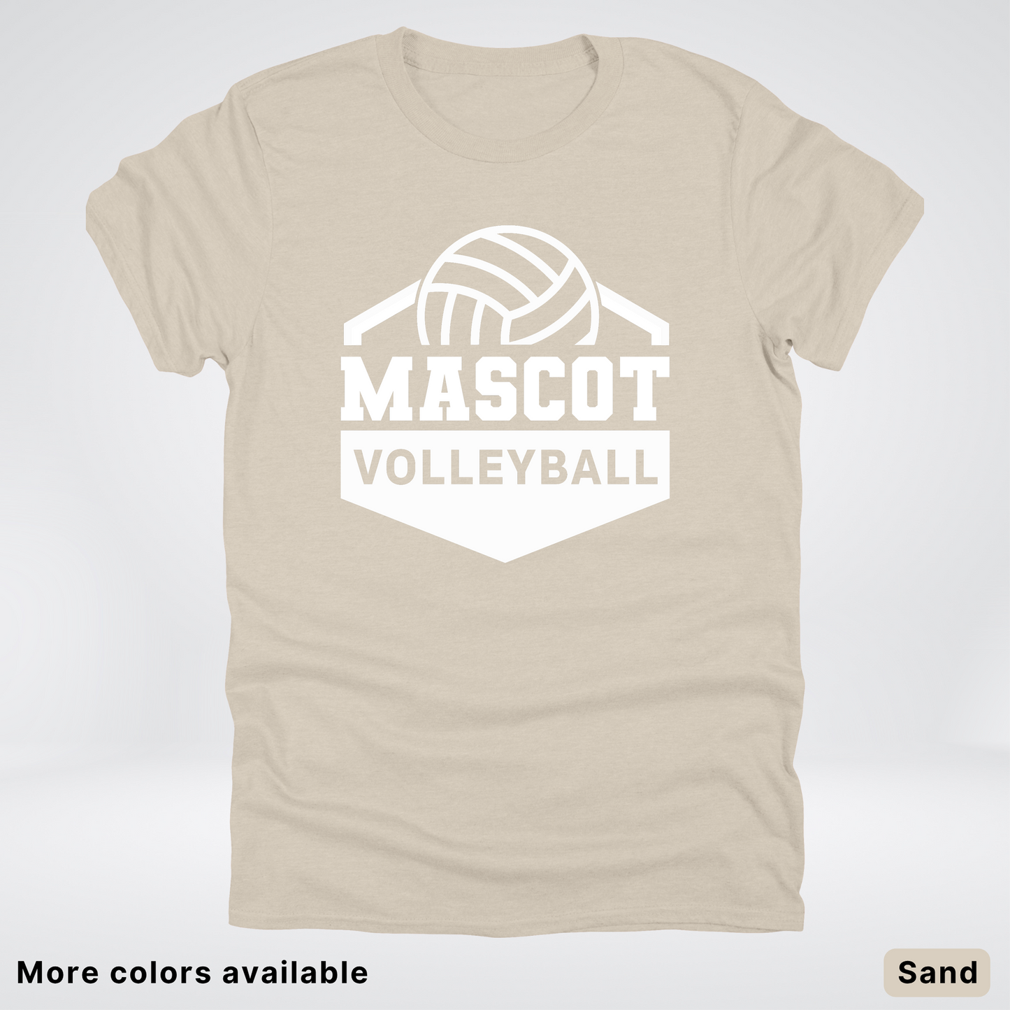 Custom Mascot - White - Volleyball Design 60 - T-Shirt