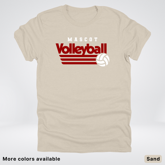 Custom Mascot - Maroon - Volleyball Design 58 - T-Shirt