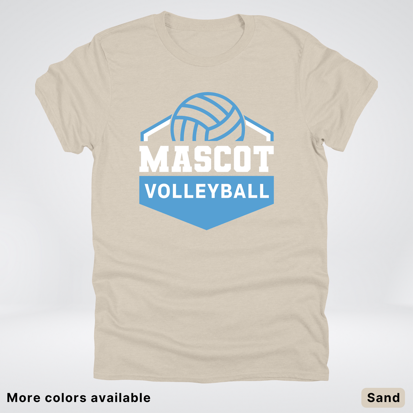 Custom Mascot – Light Blue - Volleyball Design 68 - T-Shirt