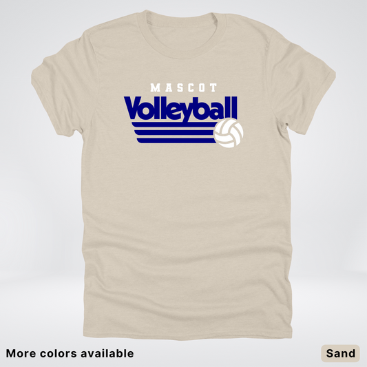 Custom Mascot - Navy - Volleyball Design 56 - T-Shirt