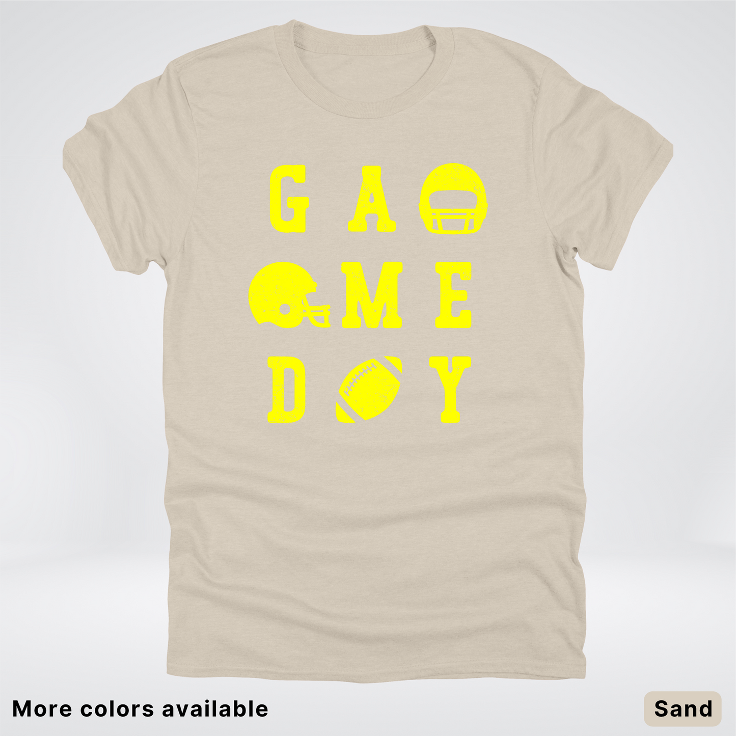 Game Day Football 3 x 3 - Yellow Design - T-Shirt