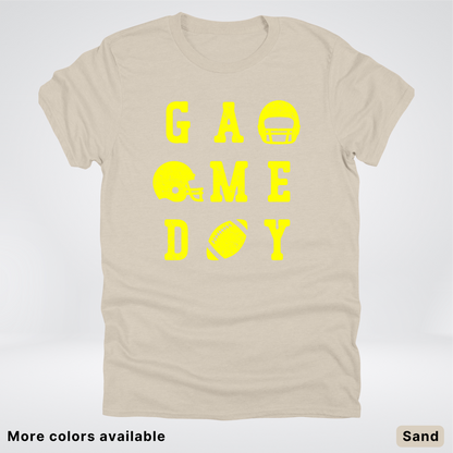 Game Day Football 3 x 3 - Yellow Design - T-Shirt