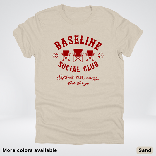 Baseline Social Club Softball – Maroon Design - T-Shirt