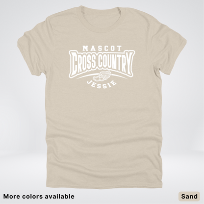 Custom Mascot & Name – White Design – Cross Country 02 - T-Shirt
