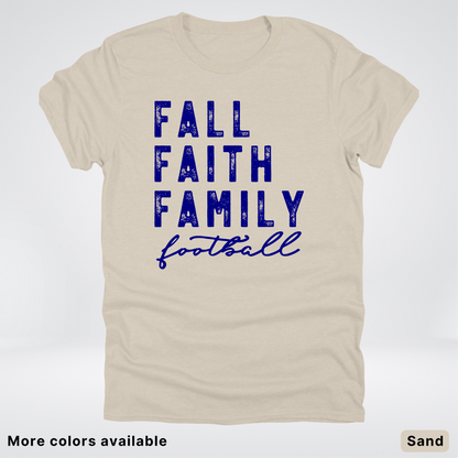 Fall Faith Family – Navy Design - Football - T-Shirt