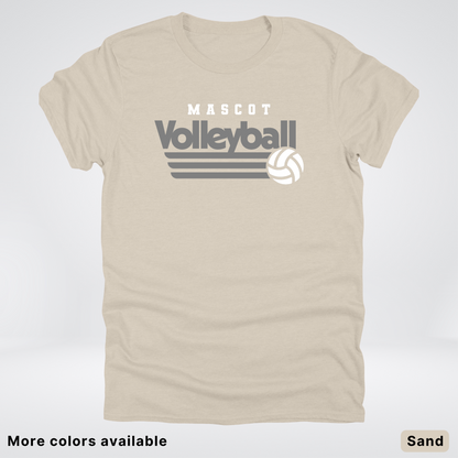 Custom Mascot - Gray - Volleyball Design 49 - T-Shirt