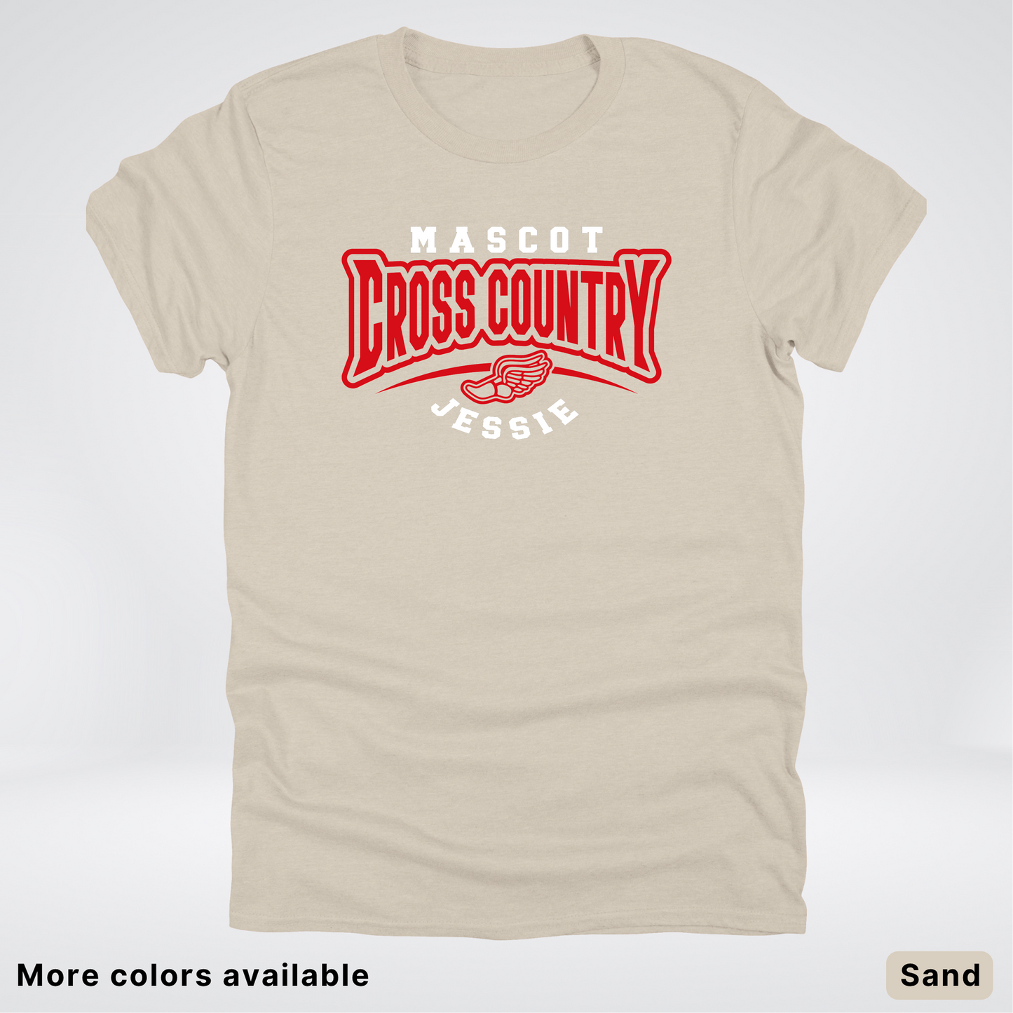 Custom Mascot & Name – Red Design – Cross Country 07 - T-Shirt