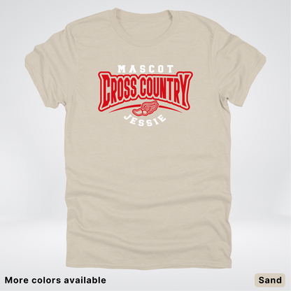 Custom Mascot & Name – Red Design – Cross Country 07 - T-Shirt