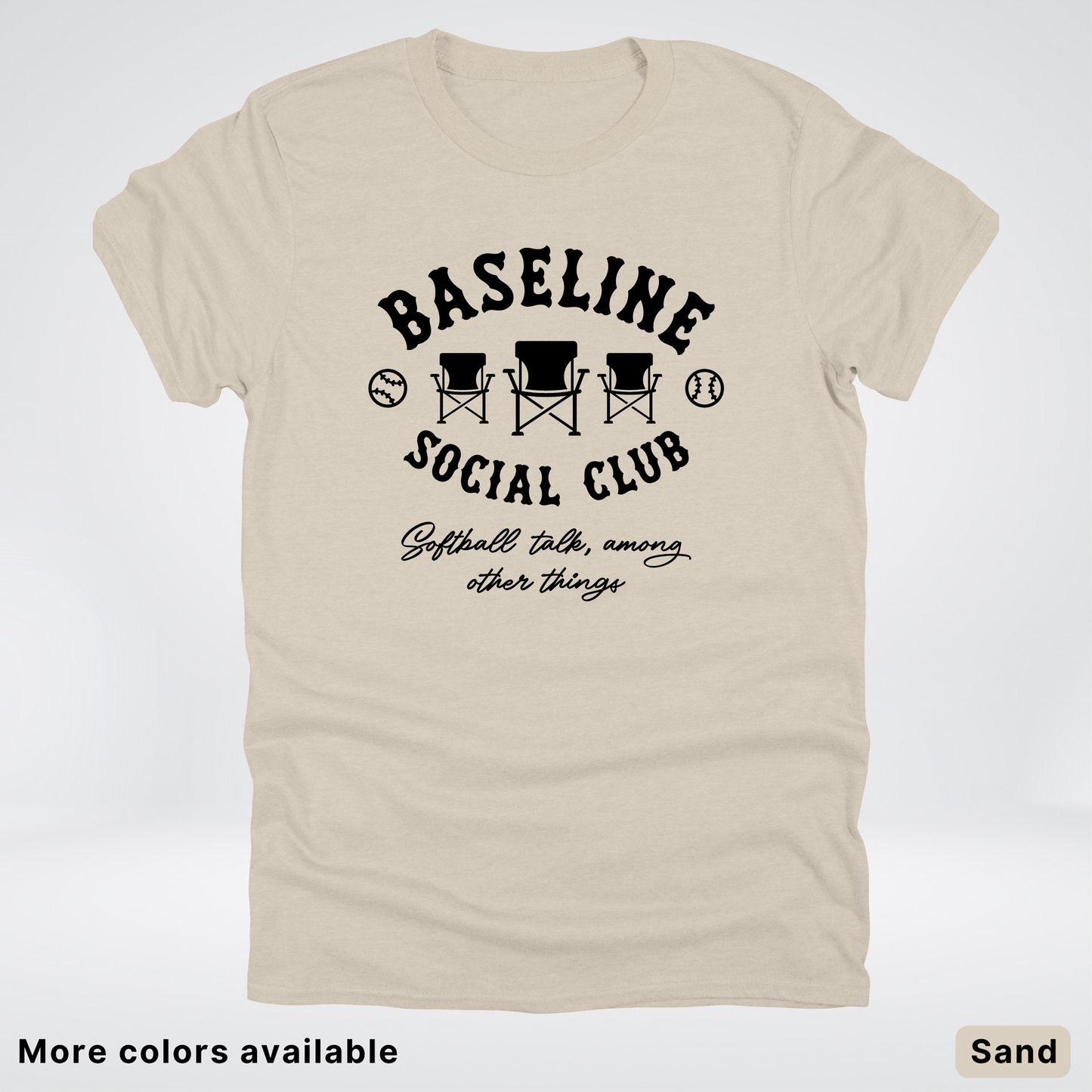 Baseline Social Club Softball – Black Design - T-Shirt