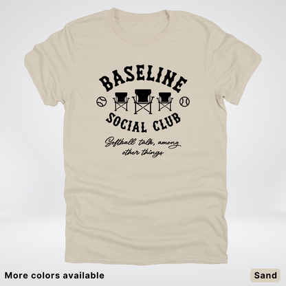 Baseline Social Club Softball – Black Design - T-Shirt