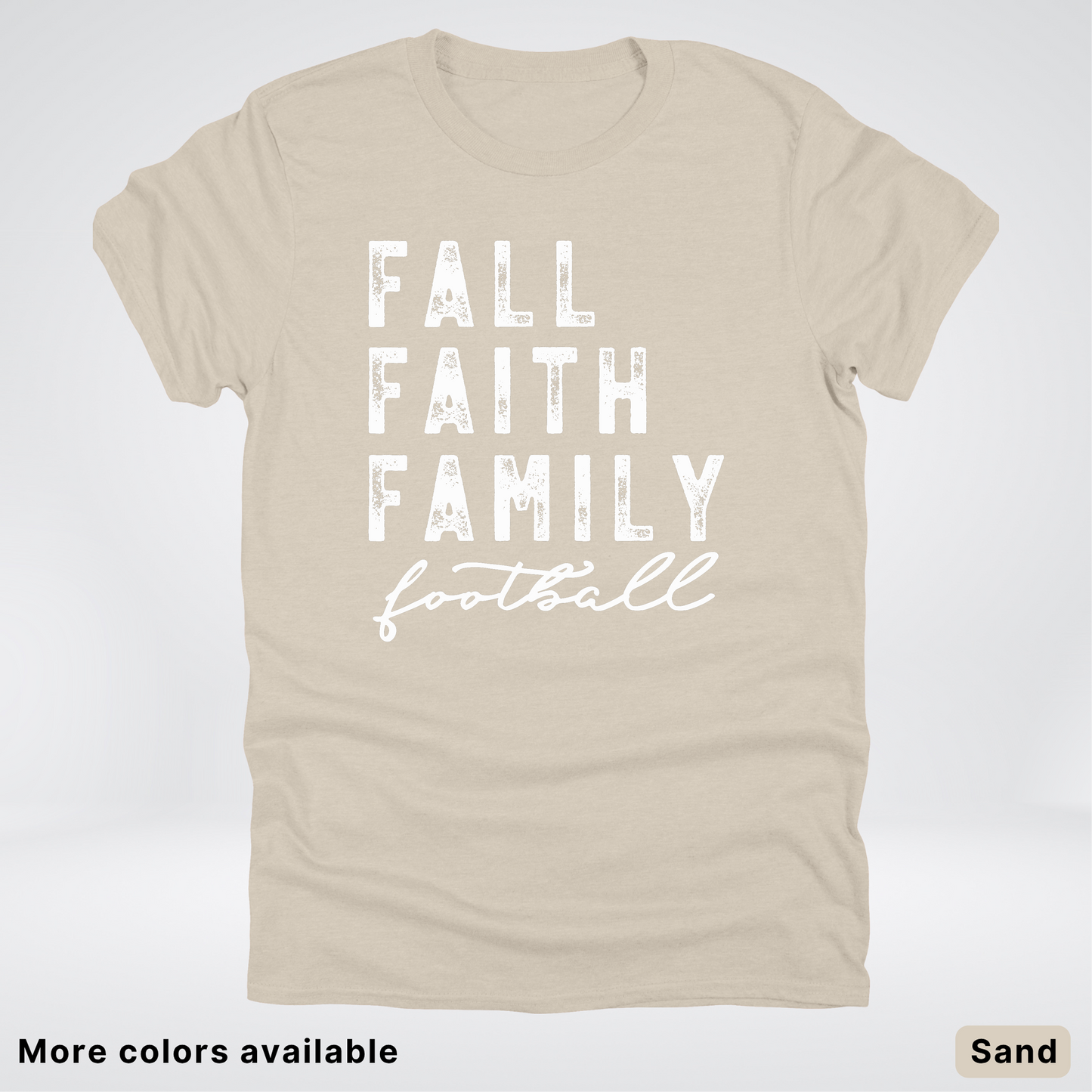 Fall Faith Family – White Design - Football - T-Shirt