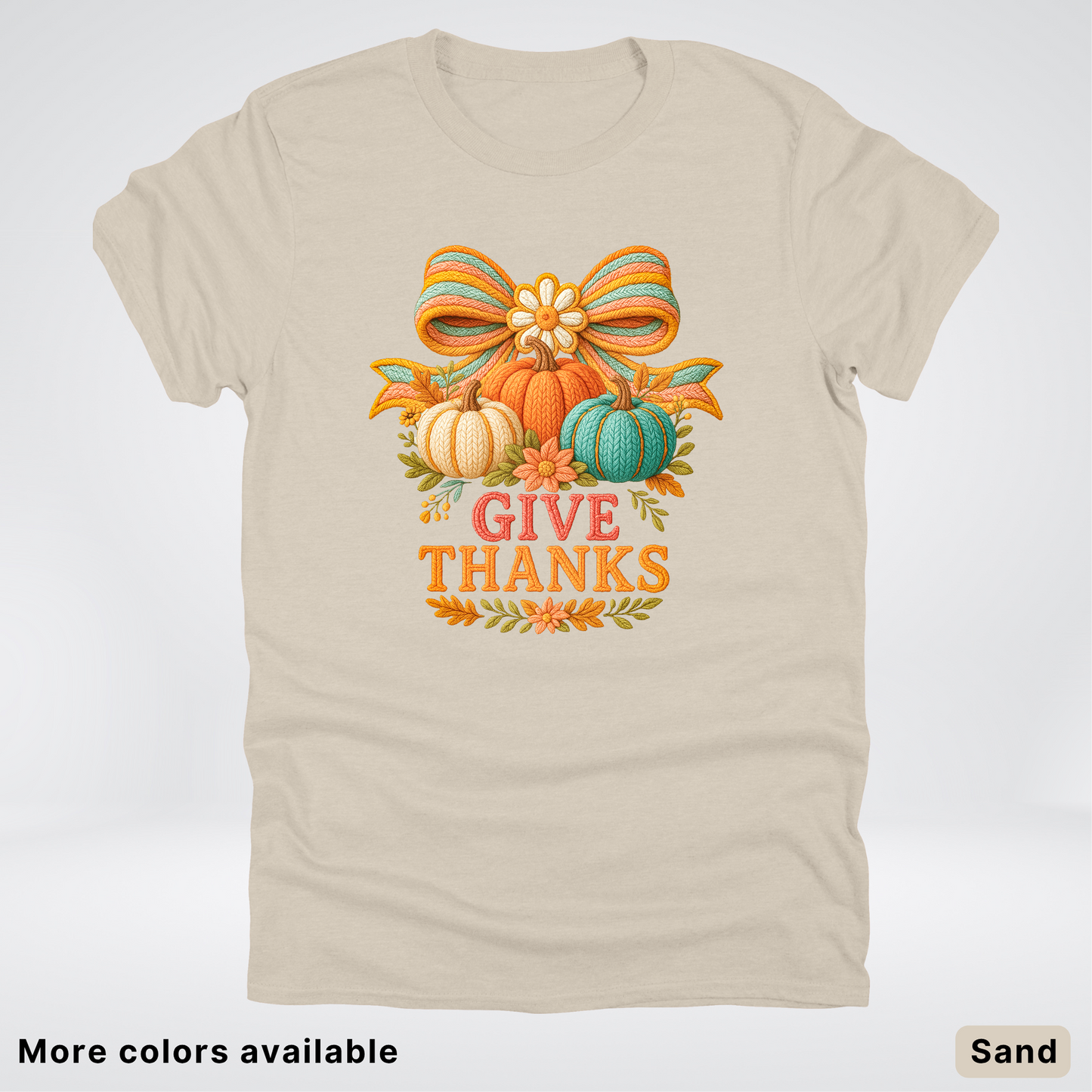 Give Thanks Crochet Thanksgiving Fall Pumpkin - T-Shirts