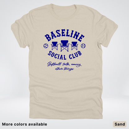 Baseline Social Club Softball – Navy Design - T-Shirt