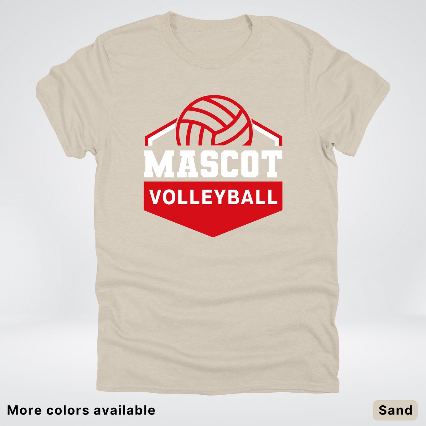 Custom Mascot - Red - Volleyball Design 65 - T-Shirt