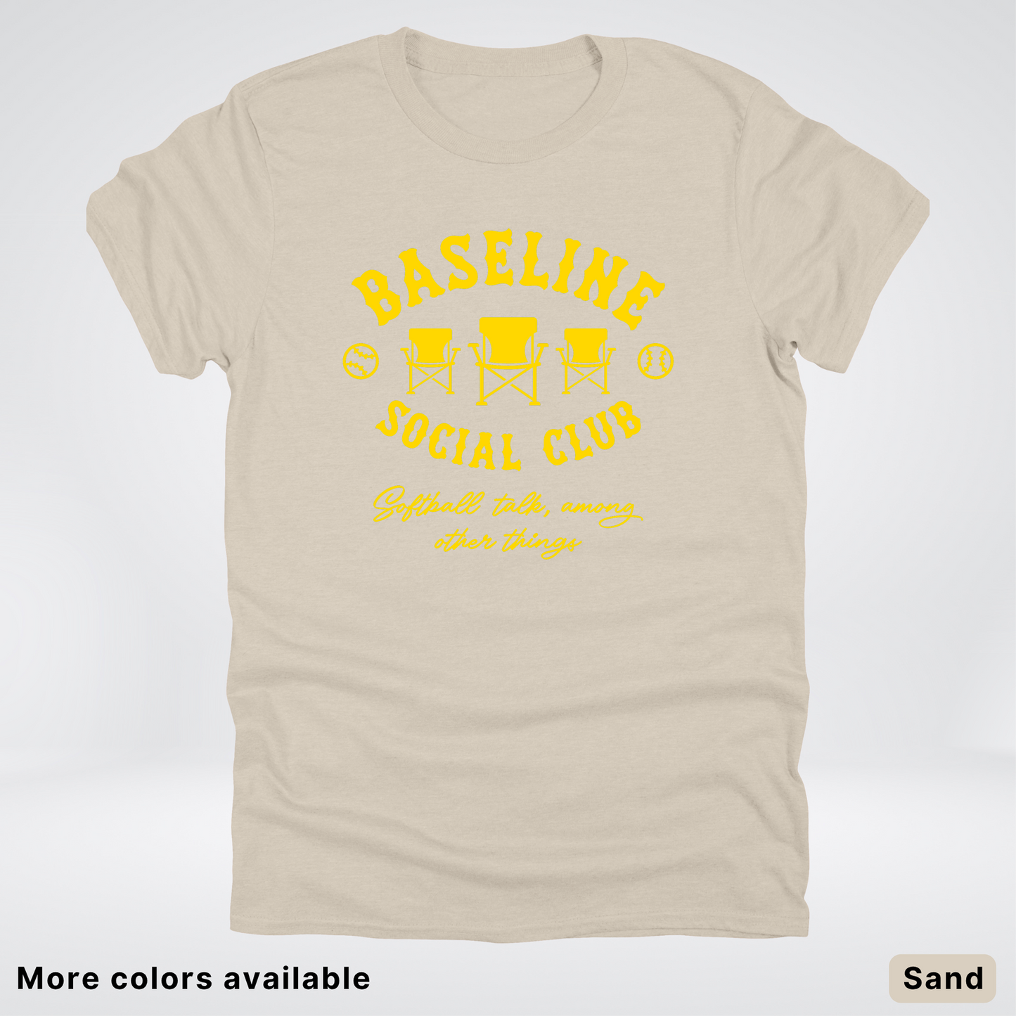 Baseline Social Club Softball – Gold Design - T-Shirt