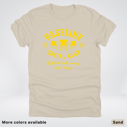 Baseline Social Club Softball – Gold Design - T-Shirt