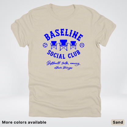 Baseline Social Club Softball – Blue Design - T-Shirt