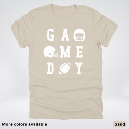 Game Day Football 3 x 3  – White Design  – T-Shirt
