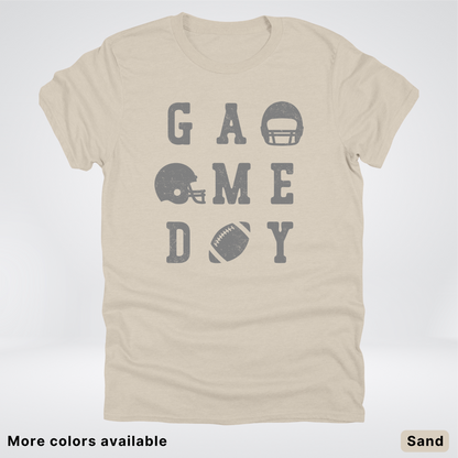 Game Day Football 3 x 3 - Gray Design  - T-Shirt