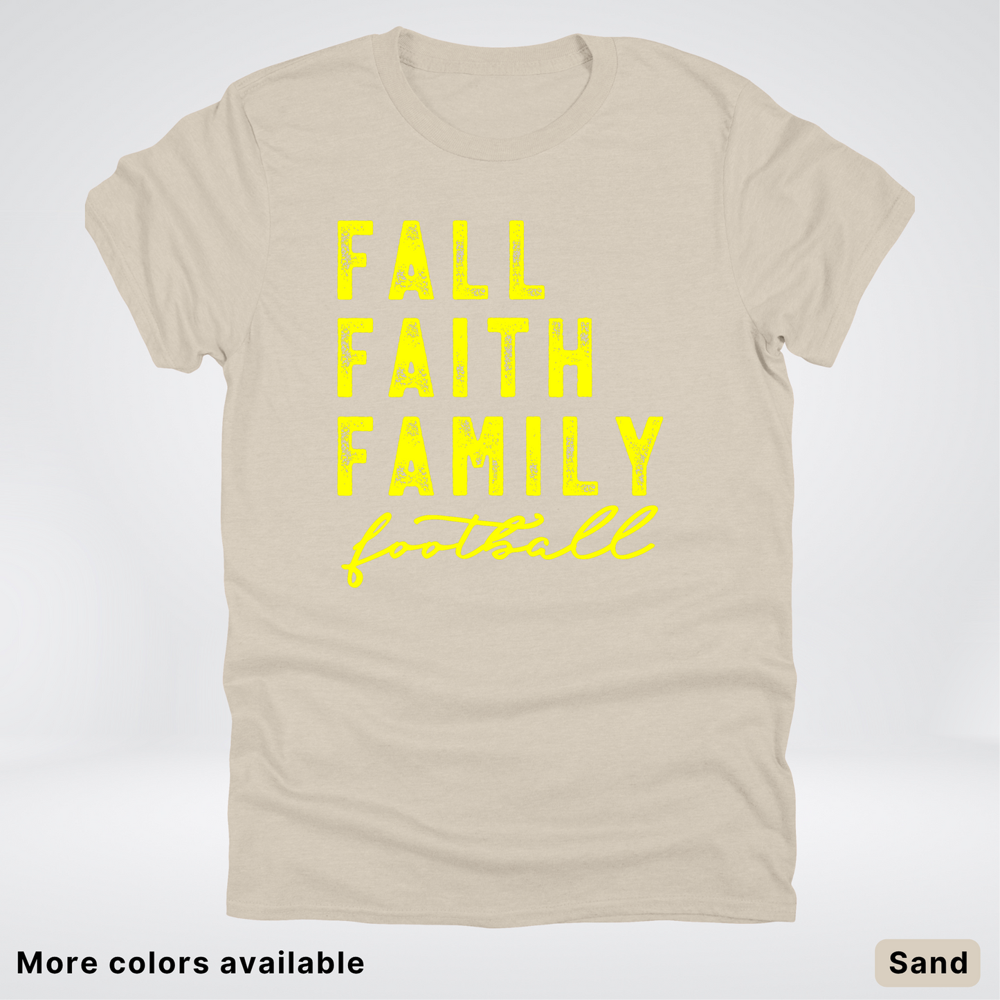 Fall Faith Family – Yellow Design - Football - T-Shirt