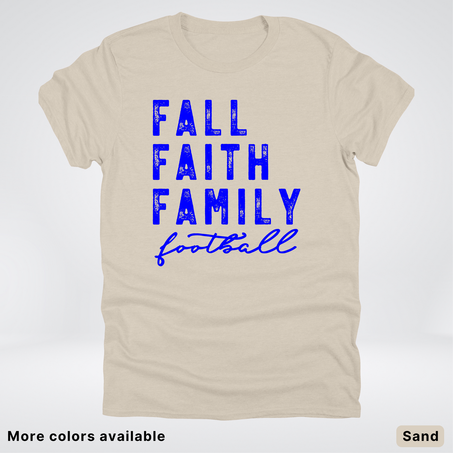Fall Faith Family – Blue Design - Football - T-Shirt