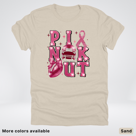 Pink Out Football Coquette Glitter Helmet 02 T-Shirt