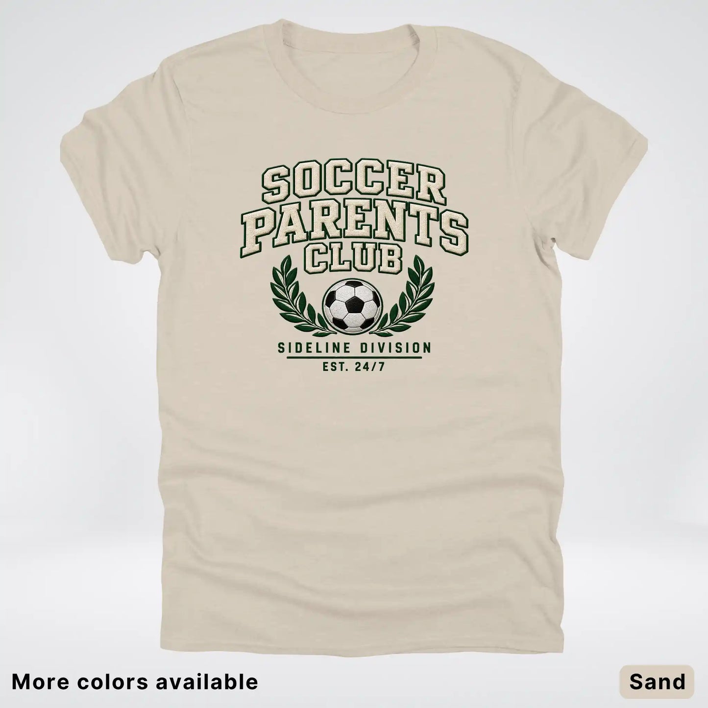 Soccer Parents Club Faux Embroidery Sideline T-Shirt