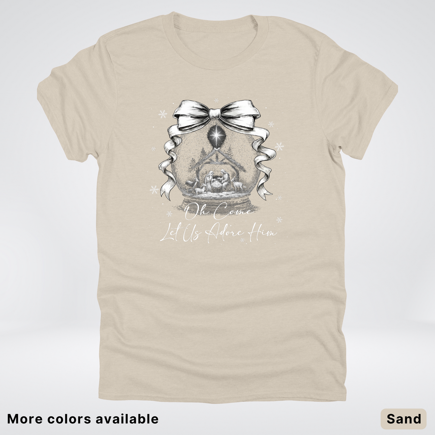 Oh Come Let Us Adore Him Nativity - T-Shirt