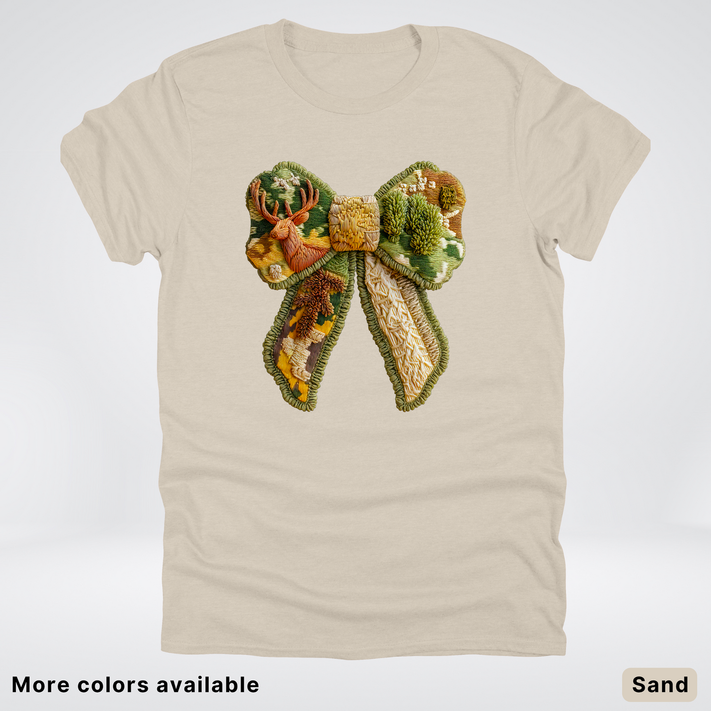 Forest Berry Bow Hook Yard Faux Look - T-Shirt