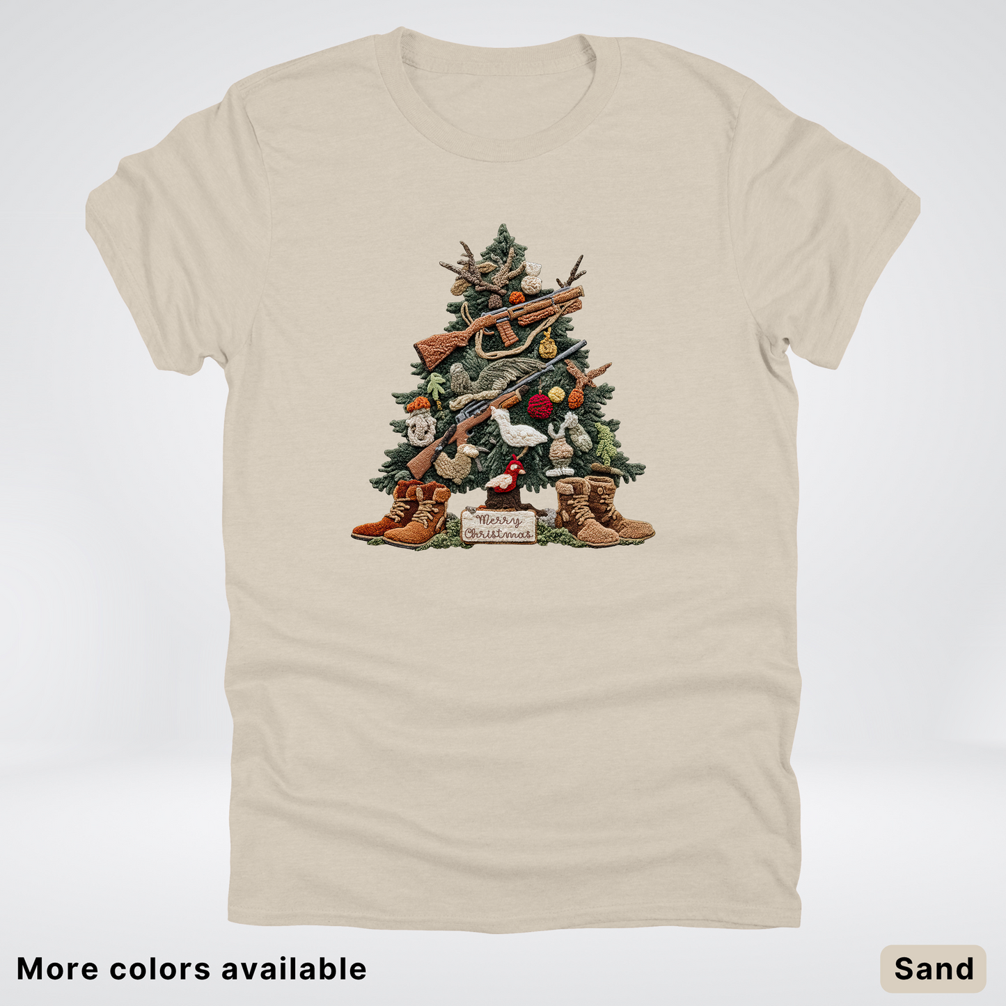 Rustic Holiday Tree & Boots (Hook Yard Faux) - T-Shirt