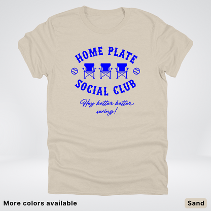 Home Plate Social Club – Blue Design - T-Shirt