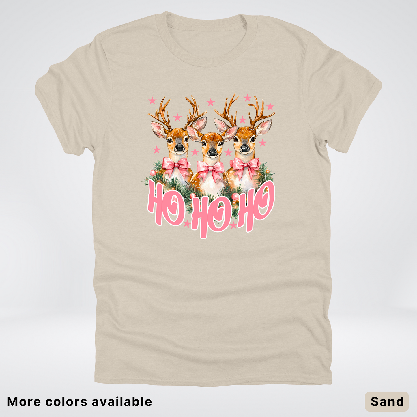 Ho Ho Ho Pink Deer Trio - T-Shirt