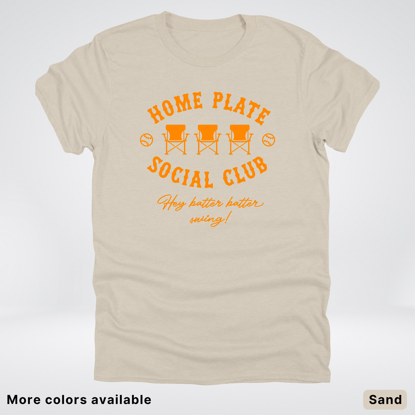 Home Plate Social Club – Orange Design - T-Shirt