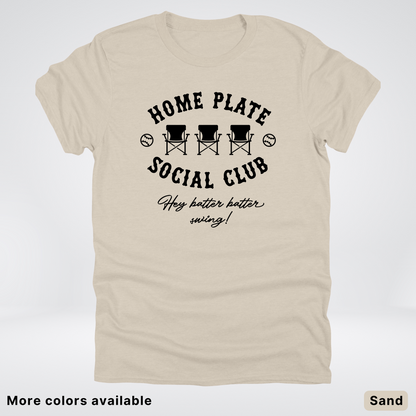 Home Plate Social Club – Black Design - T-Shirt
