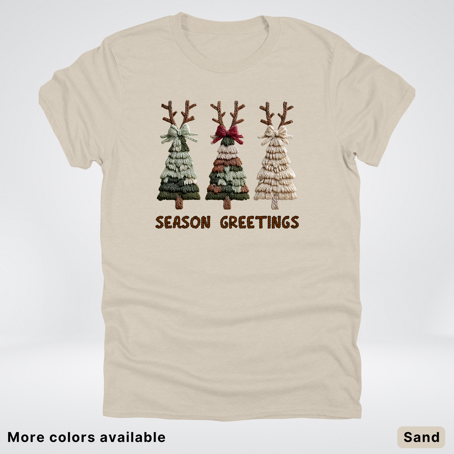 Rustic Christmas Tree Trio (Hook Yard Faux Look) - T-Shirt