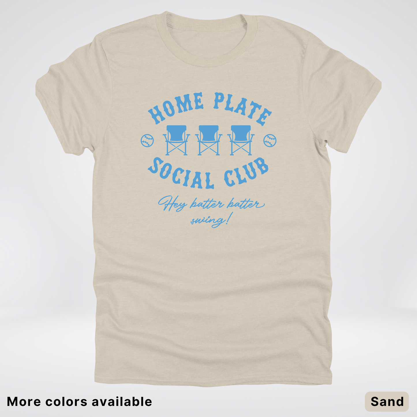 Home Plate Social Club – Light Blue Design - T-Shirt