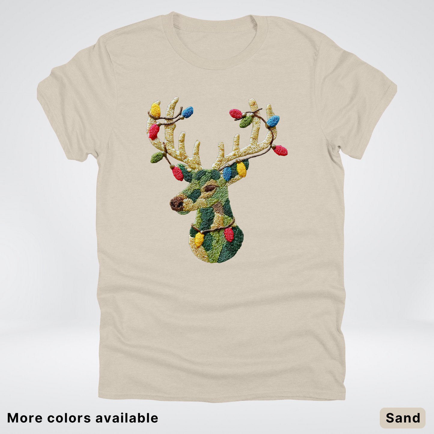 Festive Light-Up Reindeer Hook Yard Faux - T-Shirt