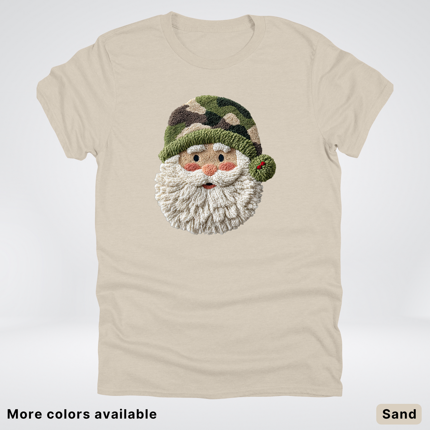 Woodland Santa Face (Hook Yard Faux Texture) - T-Shirt