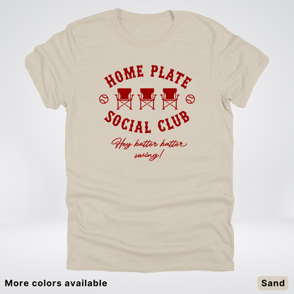 Home Plate Social Club – Maroon Design - T-Shirt