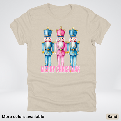 Merry Christmas Pastel Nutcrackers - T-Shirt