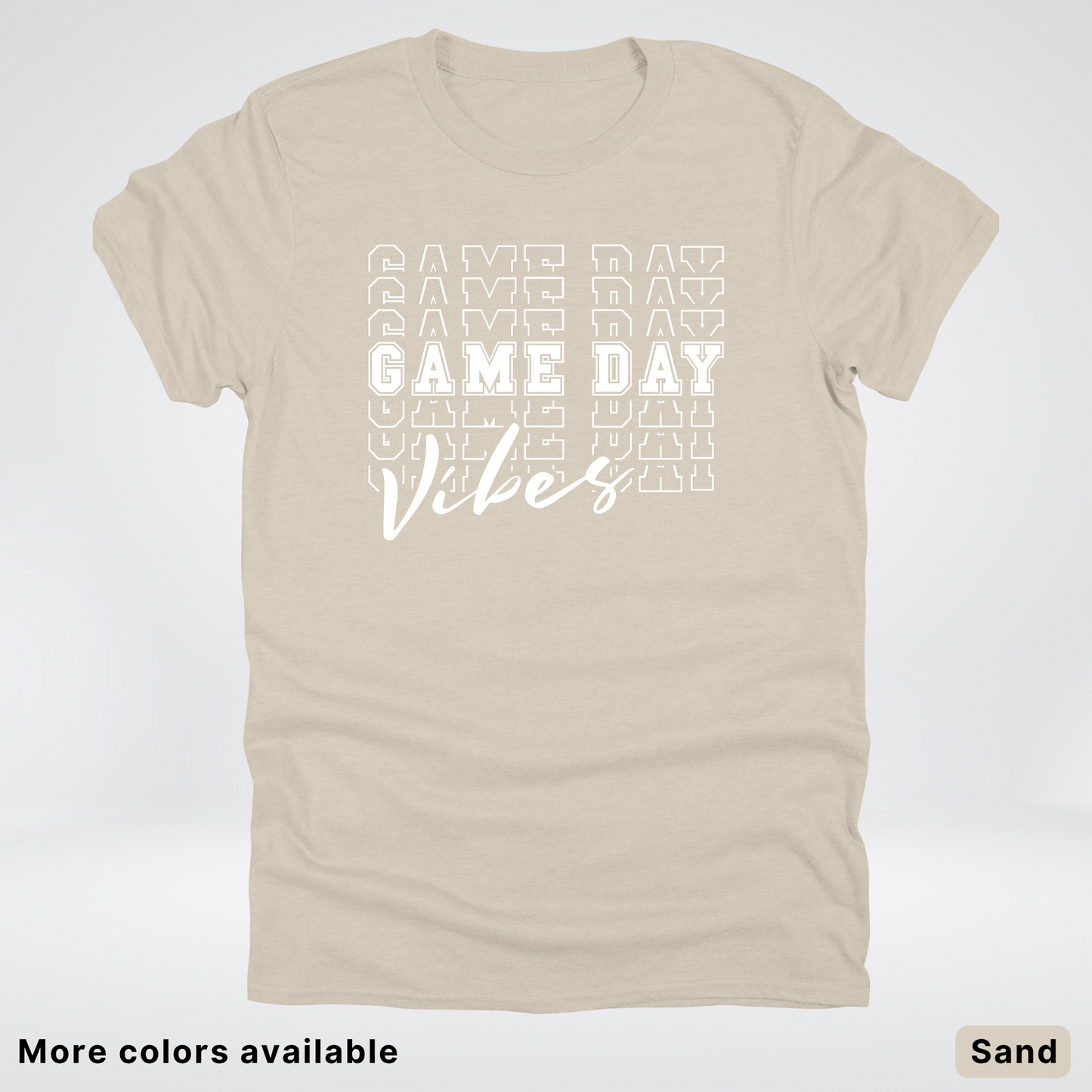 Game Day Vibes Stacked - White Design - T-Shirt