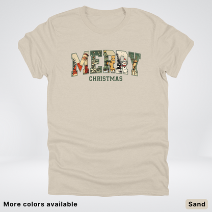 Vintage Merry Christmas Varsity - T-Shirt