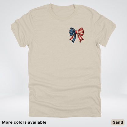 USA Flag Coquette Bow - 4th Of July Design 02 T-Shirt