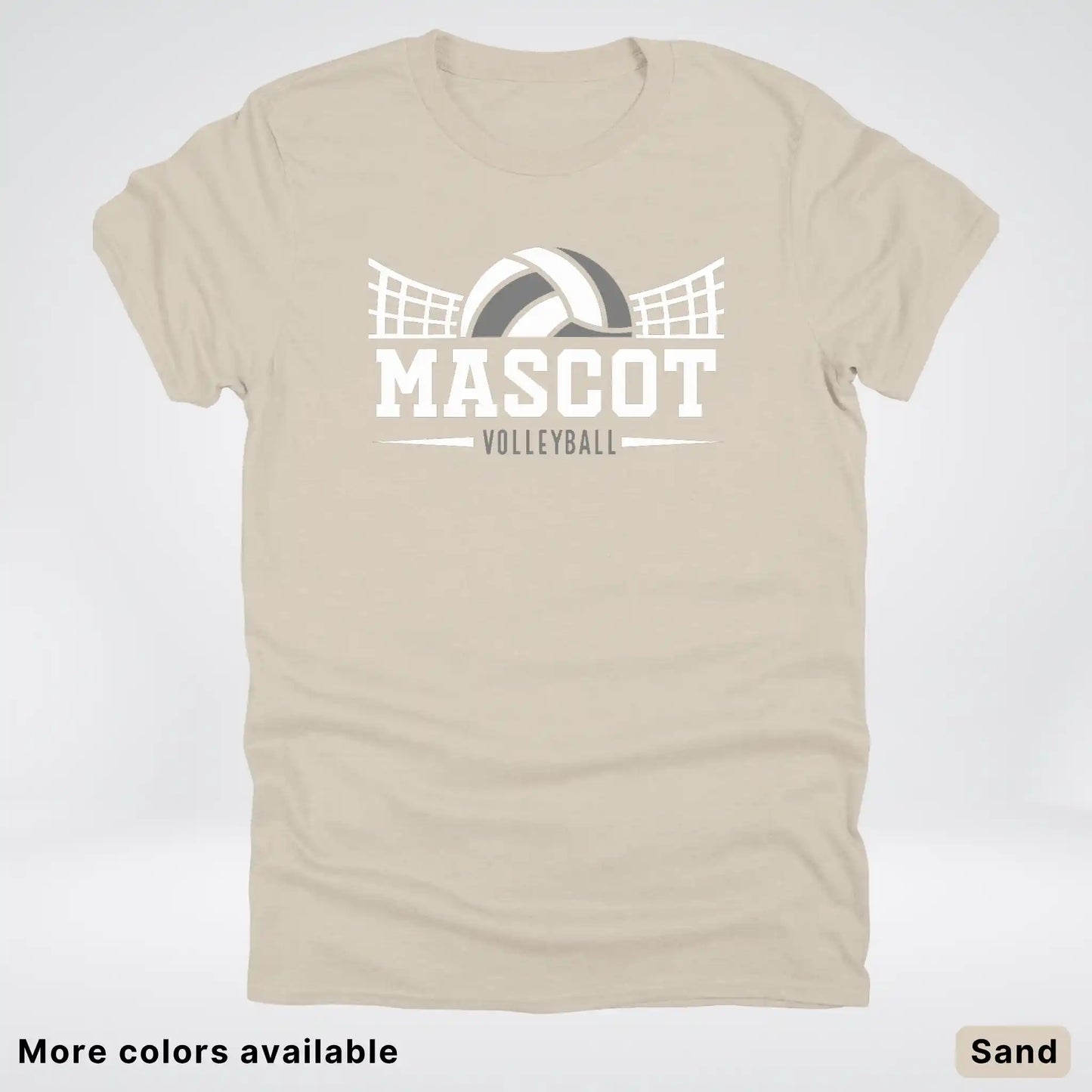 Volleyball Mom Game Day Tee – Custom Mascot Name Shirt | Gray Design 26