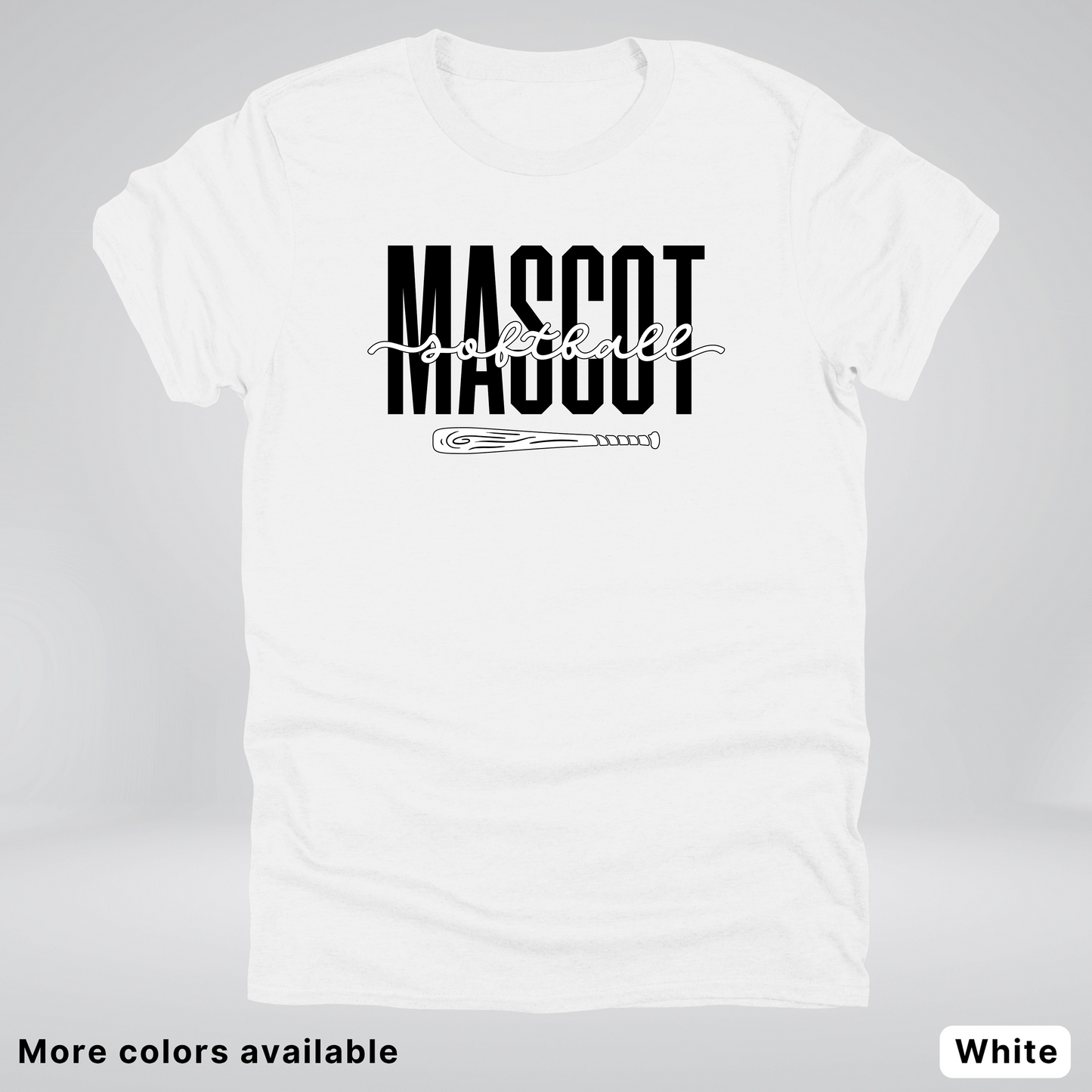 Custom Mascot – Black - Softball Design 30 T-Shirt